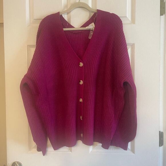 NWT Andree By Unit Magenta Cardigan size 2XL - Picture 1 of 12